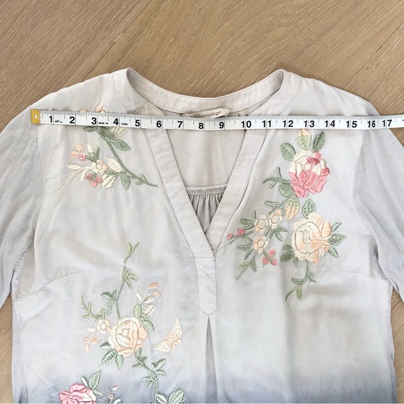 ⭐️Soft Surroundings⭐️Floral Embroidery Ombre Top Blouse Shirt Women's S Small - Picture 8 of 14